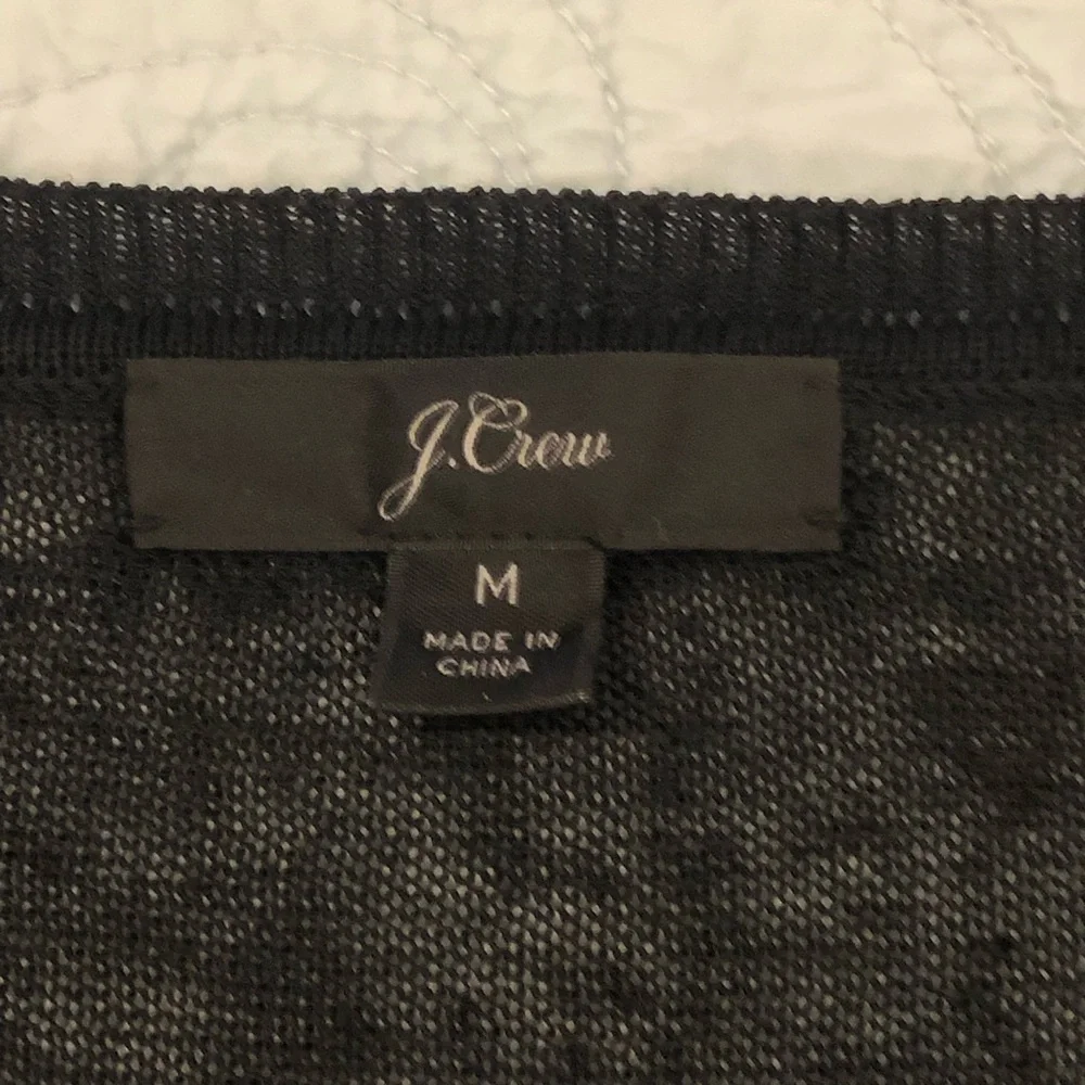 J Crew black side button linen blend top sweater. Size medium.